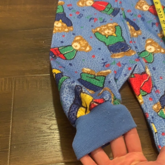 Vintage OSH KOSH TEDDY BEAR ONESIE PAJAMA SLEEPER Fleece Warm PJ - Picture 6 of 6